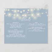 Papier Budget Dusty Blue Lights Photo Wedding Invitation (Dos)