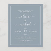 Papier Budget Dusty Blue Mariage avec invitation photo (Devant)
