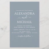 Papier Budget Dusty Blue Mariage avec invitation photo (Devant)