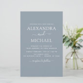 Papier Budget Dusty Blue Mariage avec invitation photo (Debout devant)