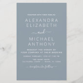 Papier Budget Dusty Blue Mariage avec invitation photo (Devant)