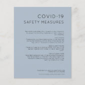 Papier Budget Dusty Blue Mariage COVID Mesures de sécurit (Devant)