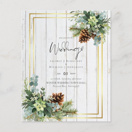 Papier BUDGET Dusty Blue Mariage Eucalyptus Vert (Devant)