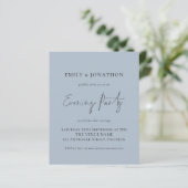 Papier Budget Dusty Blue Mariage Invitation de soirée (Debout devant)