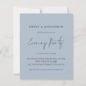 Papier Budget Dusty Blue Mariage Invitation de soirée (Devant)