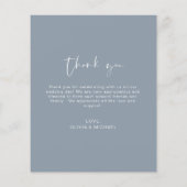 Papier Budget Dusty Blue Mariage photo Merci (Dos)