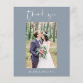 Papier Budget Dusty Blue Mariage photo Merci (Devant)