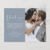 Papier Budget Dusty Blue Mariage photo Merci (Devant)