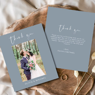 Papier Budget Dusty Blue Mariage photo Merci