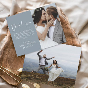 Papier Budget Dusty Blue Mariage photo Merci