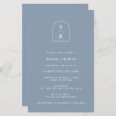 Papier Budget Dusty Blue Moderne Douche nuptiale Invitati (Devant / Derrière)