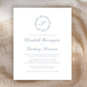 Papier Budget Dusty Blue Monogram Wreath Script Mariage