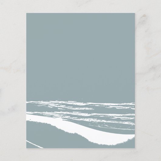 Papier Budget Dusty Blue Palm Tree Invitations de mariage (Dos)