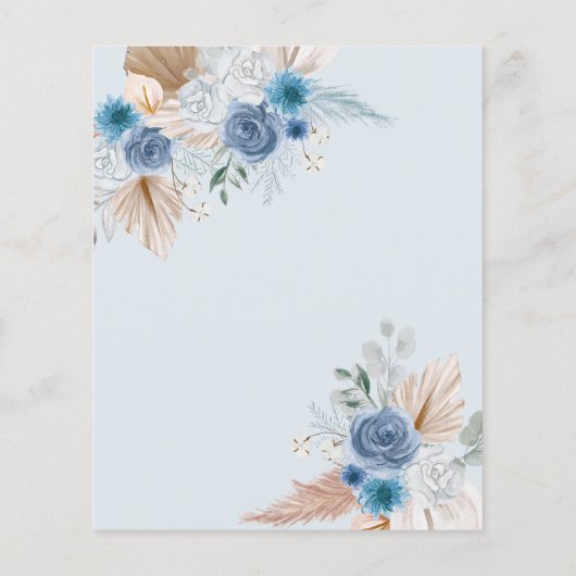 Papier Budget Dusty Blue Pampas Répétition Dîner Invitati (Dos)