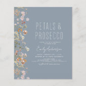 Papier Budget Dusty Blue Petals & Prosecco Fête des marié (Devant)