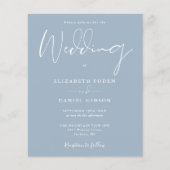 Papier Budget Dusty Blue Photo Faire-part de mariage (Devant)