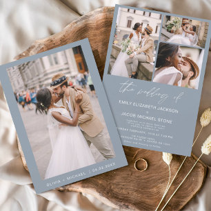 Papier Budget Dusty Blue Photo Faire-part de mariage