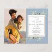 Papier Budget Dusty Blue Photo Foliing Faire-part de mari (Devant)