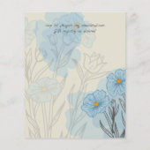 Papier BUDGET Dusty Blue Poppy Magnolia Mariage Invitatio (Dos)