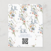 Papier Budget Dusty Blue QR Code Bridal Shower Invitation (Dos)