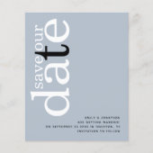 Papier Budget Dusty Blue QR Code Texte Enregistrer la dat (Devant)