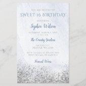 Papier Budget Dusty Blue Robe Sweet 16 Invitation (Dos)