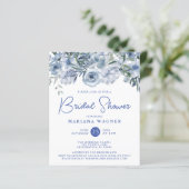 Papier Budget Dusty Blue Romantic Floral Fête des mariées (Debout devant)