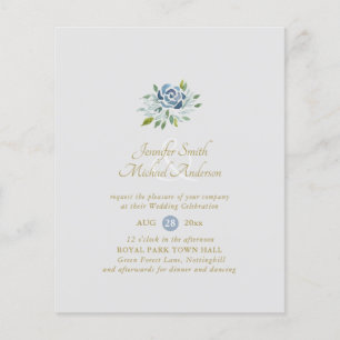 Papier BUDGET Dusty Blue Sage Floral Bouquet Mariage