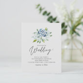 Papier Budget Dusty Blue Sage Green Floral Wedding Invita (Debout devant)