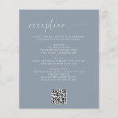 Papier Budget Dusty Blue Tout en un Mariage QR Code (Dos)