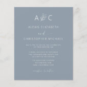 Papier Budget Dusty Blue Tout en un Mariage QR Code (Devant)