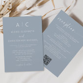 Papier Budget Dusty Blue Tout en un Mariage QR Code