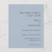 Papier Budget Dusty Blue Wedding Enregistrer la date (Devant)