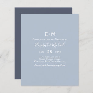 Papier BUDGET Dusty Blue Wedding Invitation