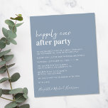 Papier Budget Dusty Blue Wedding Réception Invitation<br><div class="desc">Faire-part de mariage bleu poussiéreux et simple, bon marché, et invitation à la réception. L'avant présente "Happily Ever After Party" dans un mélange d'un script blanc contemporain et d'une typographie blanche moderne audacieuse. Personnalisez votre message et votre invitation et ajoutez vos noms dans un script de type signature. Ce papier...</div>