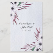 Papier Budget Dusty Blue White Floral Faire-part de maria (Dos)