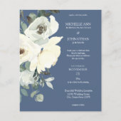 Papier Budget Dusty Blue & White sur Blue Floral Mariage (Devant)