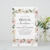 Papier Budget Dusty Fête des mariées rose déjeuner Floral (Debout devant)