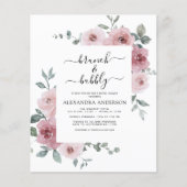 Papier Budget Dusty Pink Brunch & Bubbly Fête des mariées (Devant)