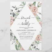 Papier Budget Dusty Pink Brunch & Bubbly Fête des mariées (Devant)