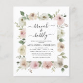 Papier Budget Dusty Pink Brunch & Bubbly Fête des mariées (Devant)