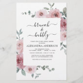 Papier Budget Dusty Pink Brunch & Bubbly Fête des mariées (Devant)