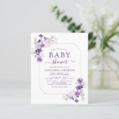 Papier Budget Dusty Purple Floral Baby shower de verdure (Debout devant)