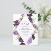 Papier Budget Dusty Purple Floral Baby shower de verdure (Debout devant)