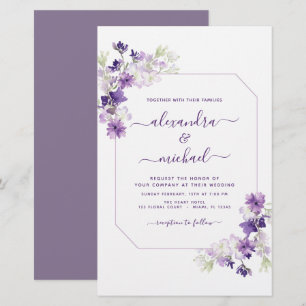 Papier Budget Dusty Purple Mariage Floral verdure