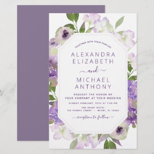 Papier Budget Dusty Purple Mariage Floral verdure