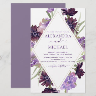 Papier Budget Dusty Purple Mariage Floral verdure