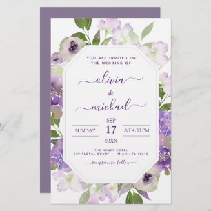 Papier Budget Dusty Purple Mariage Floral verdure