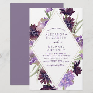 Papier Budget Dusty Purple Mariage Floral verdure