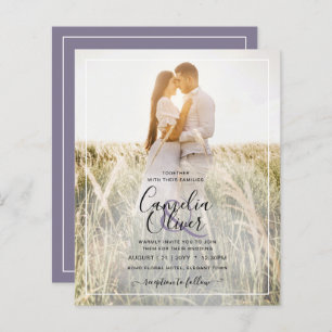 Papier BUDGET Dusty Purple Photo Overlay Mariage Invitati